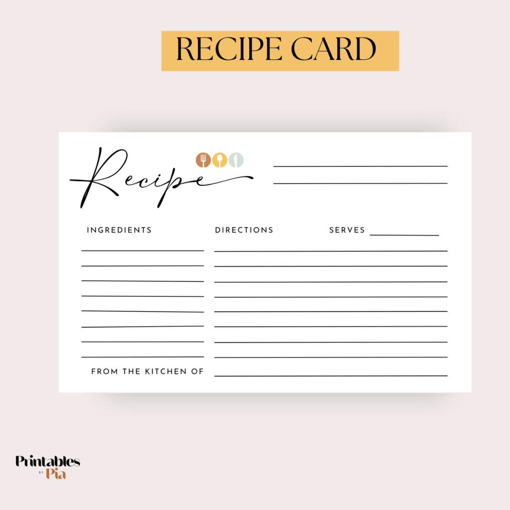 free printable recipe cards 