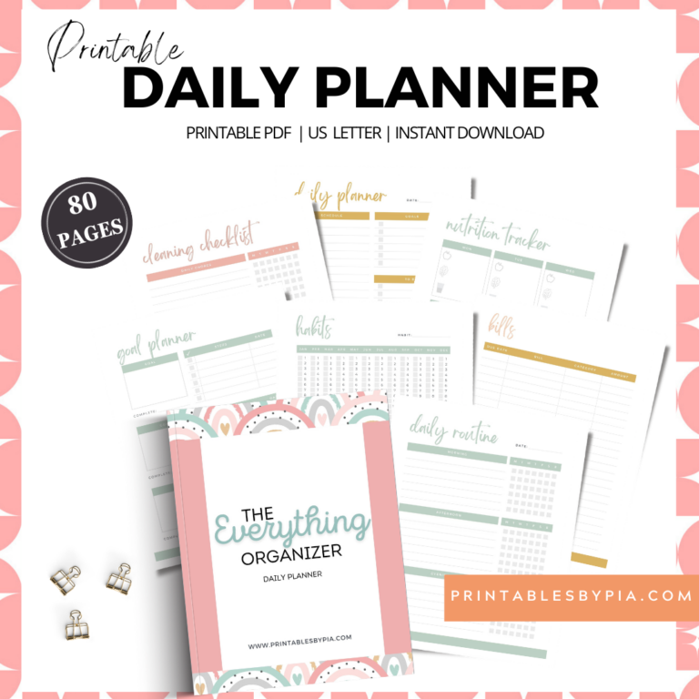 Free daily planner printables To organize Every Area Of Your Life