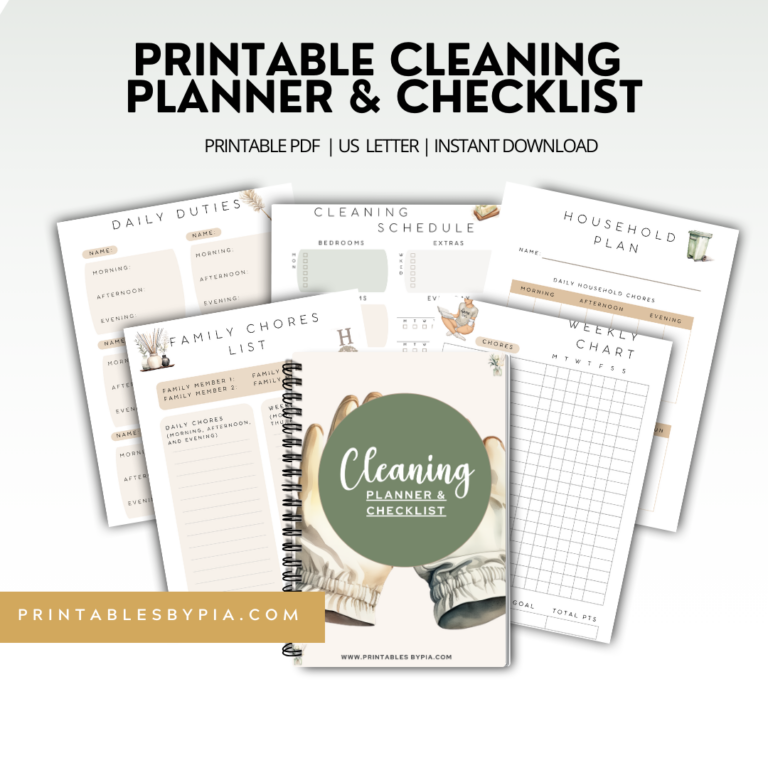 Printable House Cleaning Checklist and Planner for Every Room [Free Download]