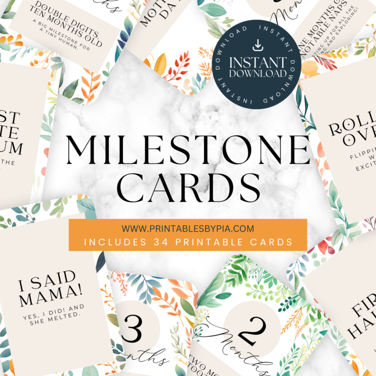 Capture Every Baby Moment: 34 Free Printable Milestone Cards (You’ll Love Them!)