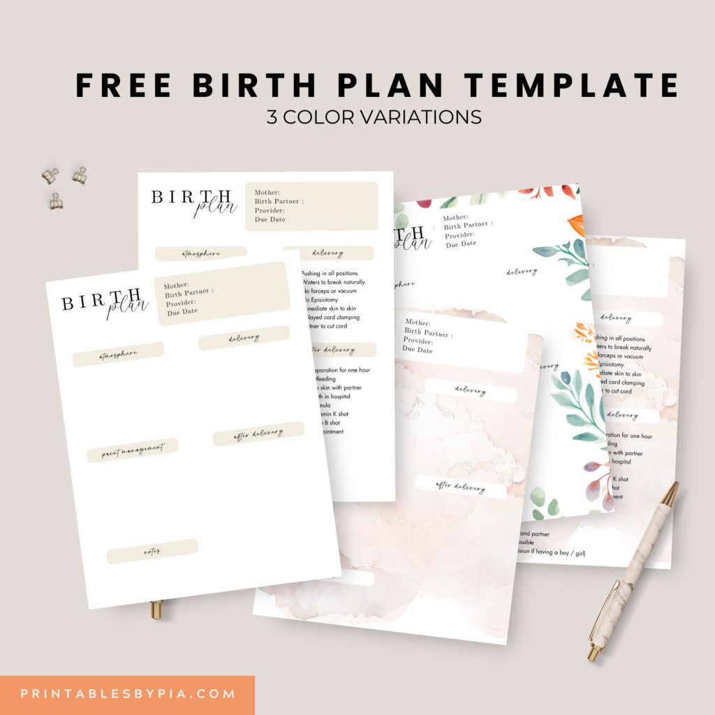 The Ultimate Free Birth Plan Template to Create Your Perfect Birth Plan!  🎉