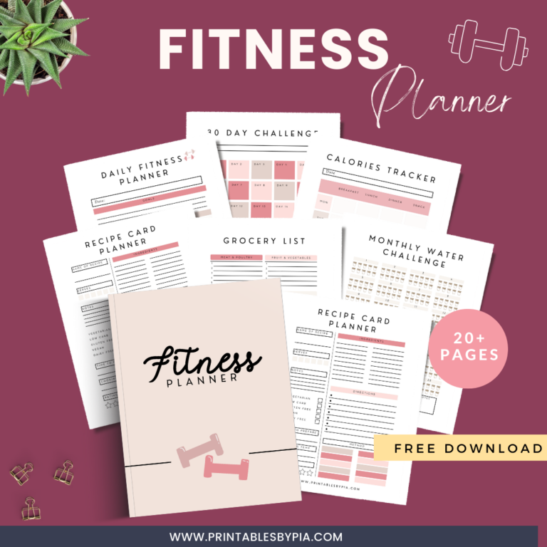 Free Printable Fitness Planner to Stay on Track and Motivated!