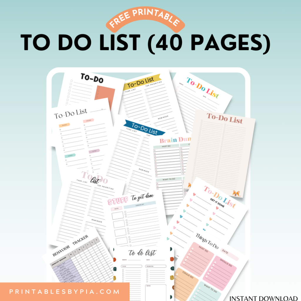 Free Printable To-Do Lists