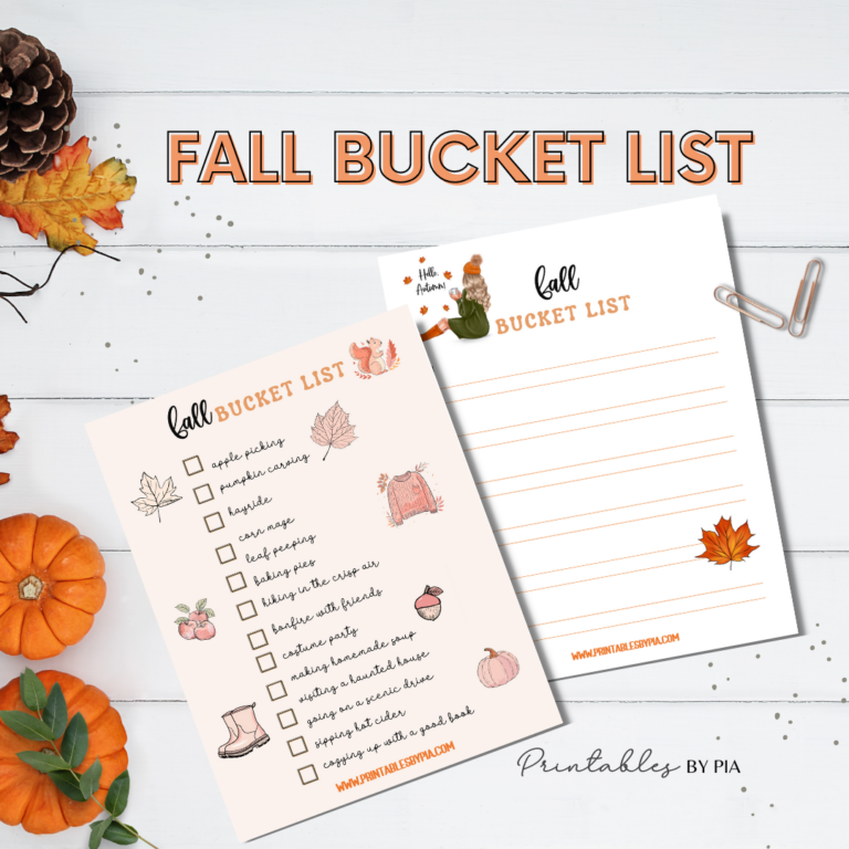 Make This the Best Fall Ever with Our Free Printable Fall Bucket List