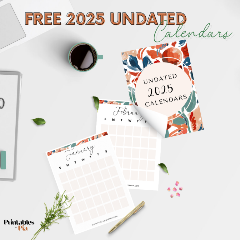 Free 2025 Undated Printable Calendar