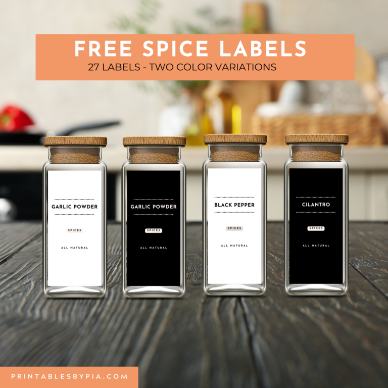 Free Printable Spice Jar Labels To Transform Your Kitchen.