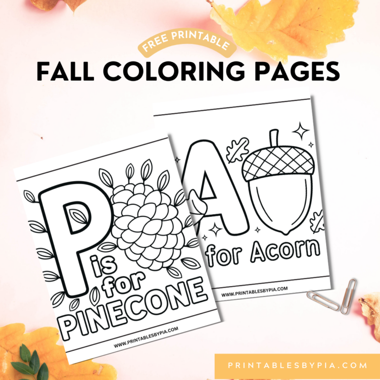 ABC Fall Coloring Pages for Kids ( Free Printable)